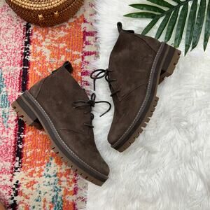 Timberland Brown Leather Courmayeur Valley Desert Lug Sole Ankle Boot Bootie 7